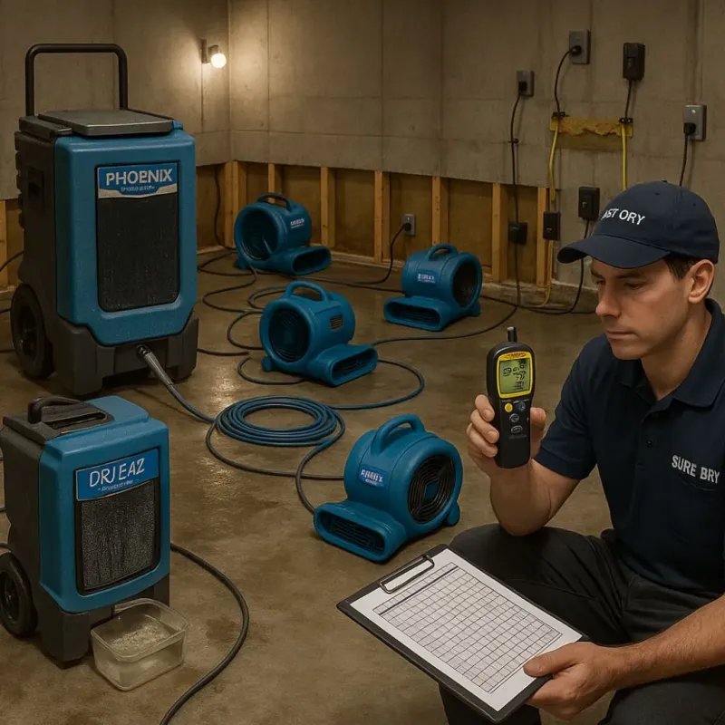 Structural Drying and Dehumidification process in King, WI